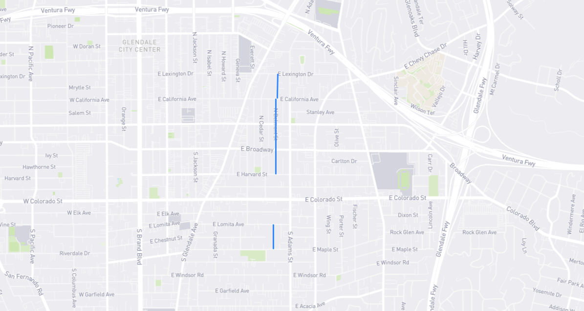 Map of Belmont Street in Los Angeles County, California