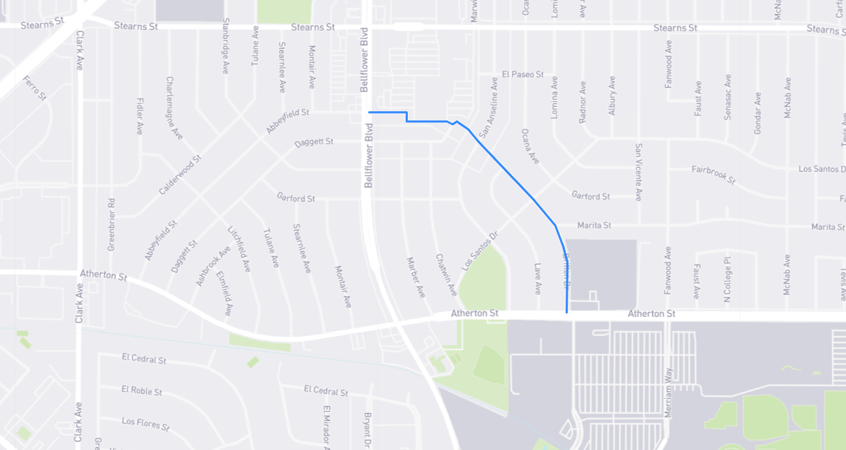 Map of Britton Drive in Los Angeles County, California