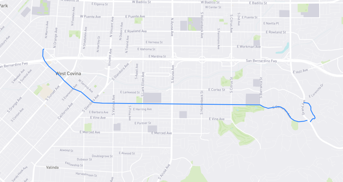 Map of Cameron Avenue in Los Angeles County, California