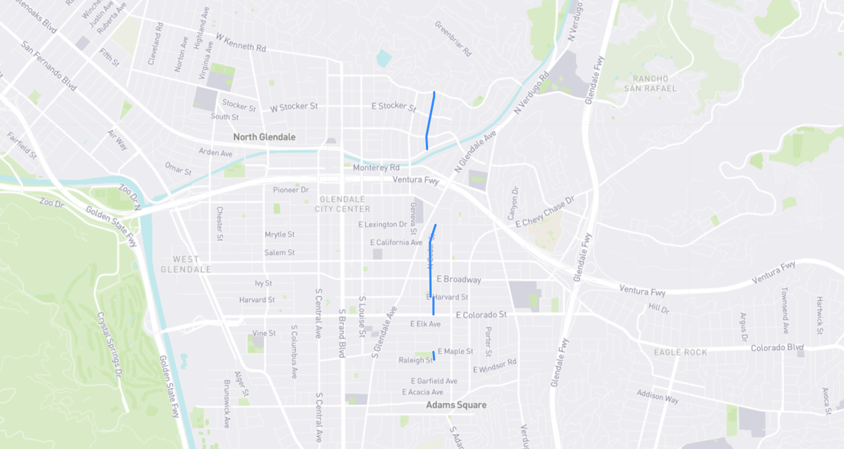 Map of Cedar Street in Los Angeles County, California