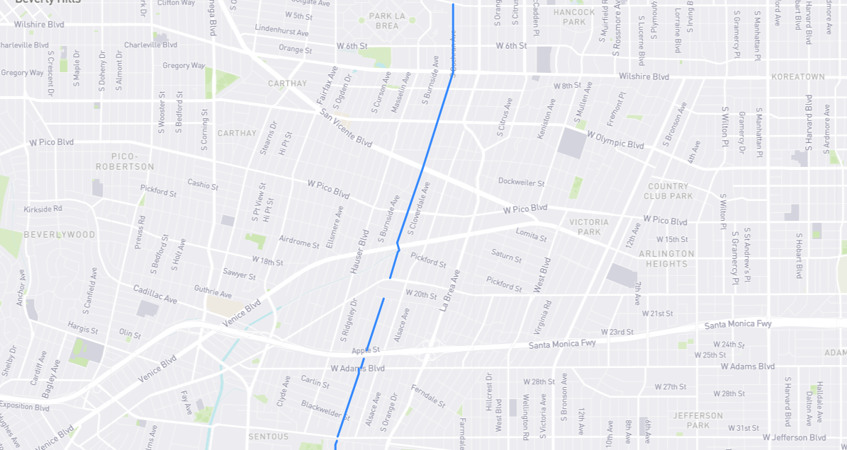Map of Cochran Avenue in Los Angeles County, California