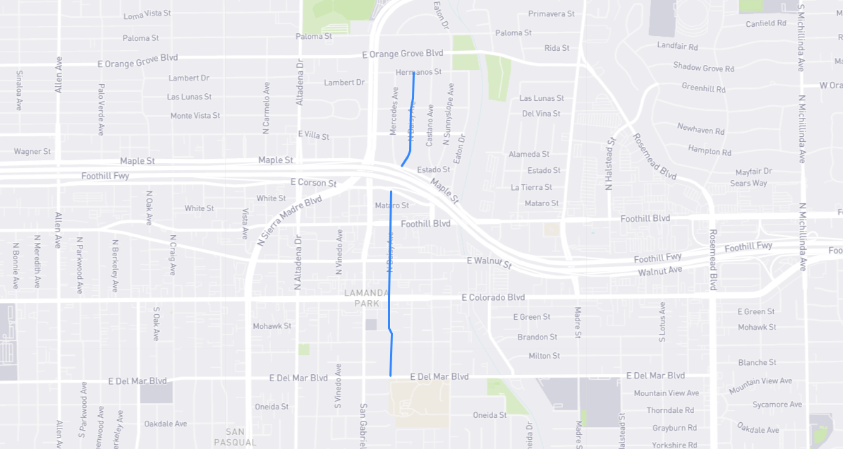 Map of Daisy Avenue in Los Angeles County, California