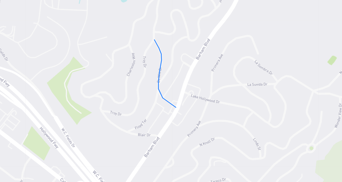 Map of De Witt Drive in Los Angeles County, California