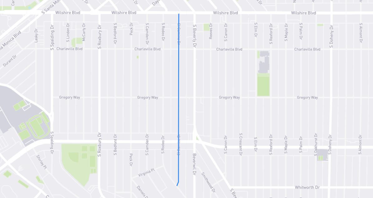 Map of El Camino Drive in Los Angeles County, California