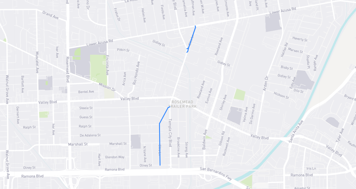 Map of Ellis Lane in Los Angeles County, California