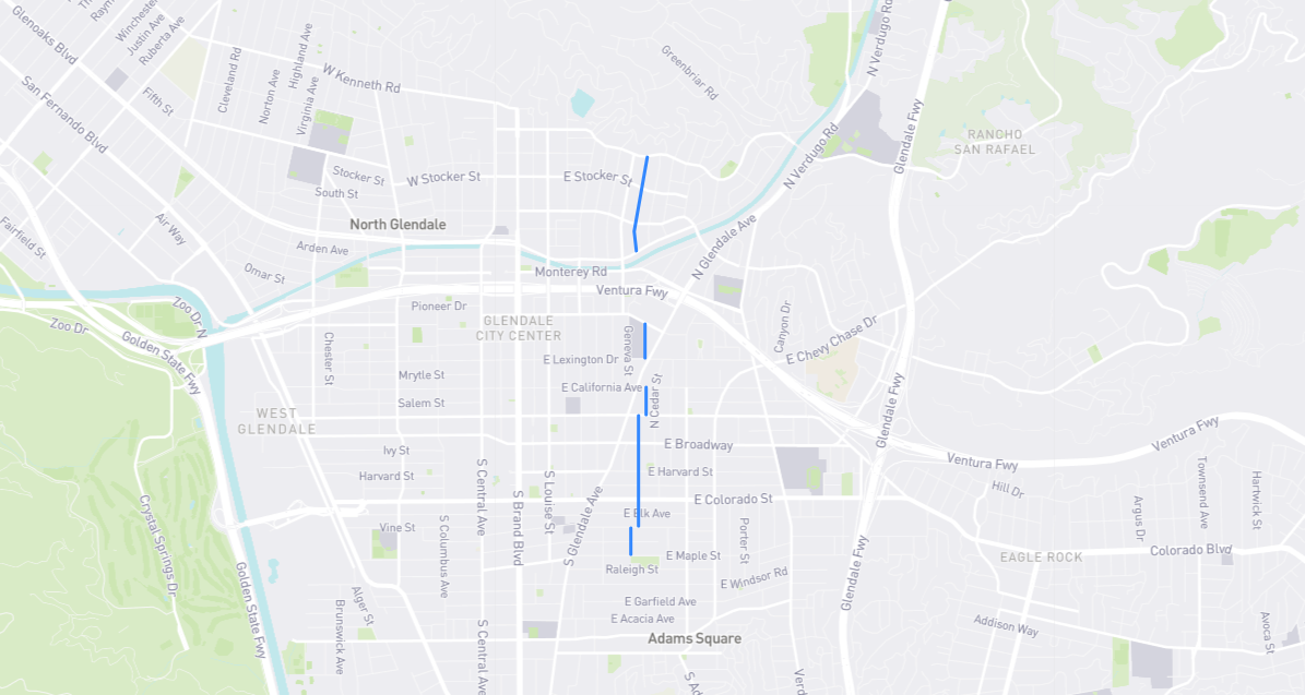 Map of Everett Street in Los Angeles County, California