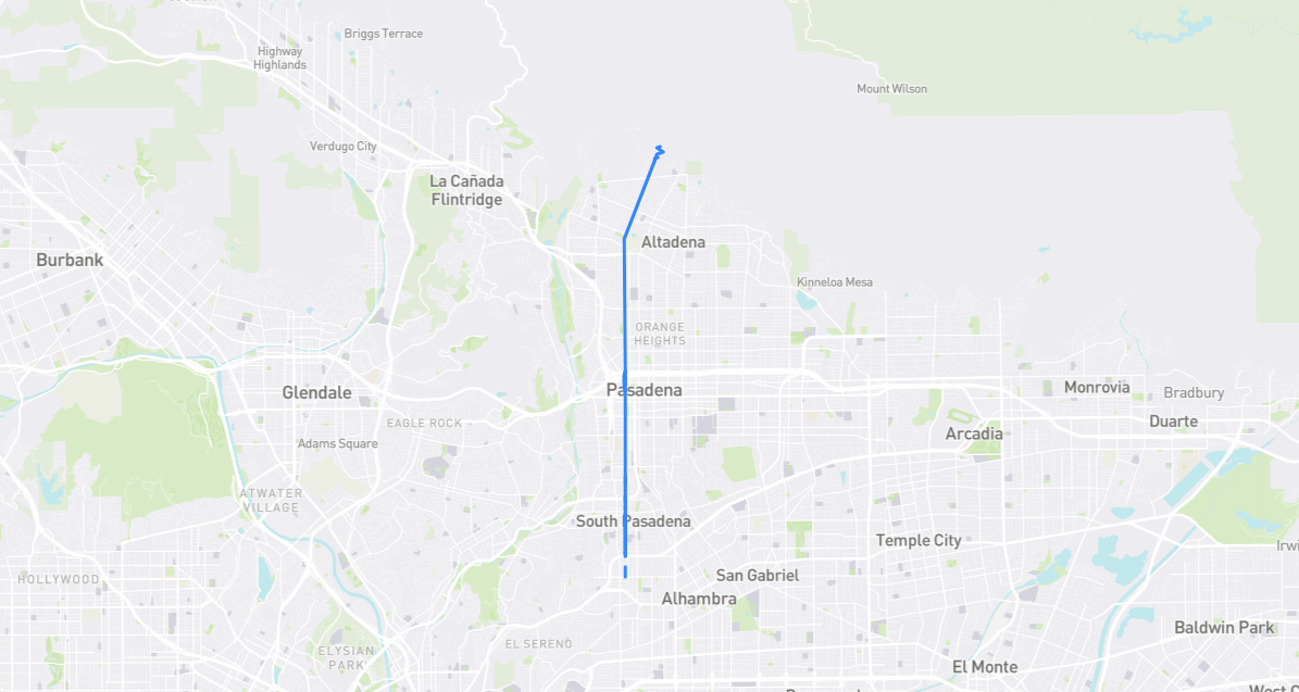 Map of Fair Oaks Avenue in Los Angeles County, California
