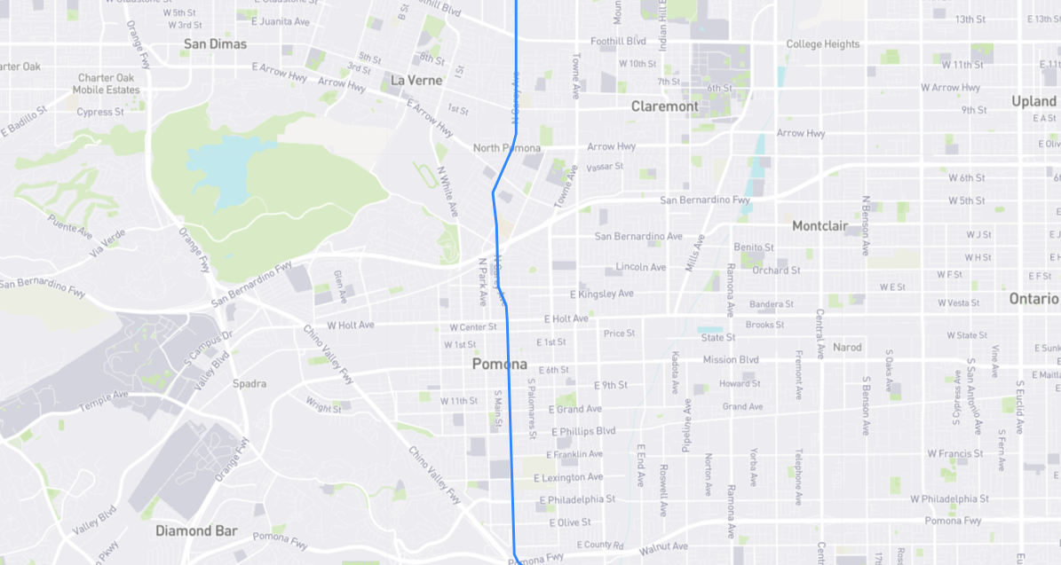 Map of Garey Avenue in Los Angeles County, California