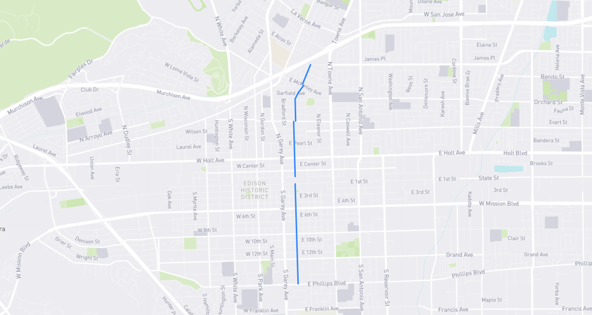 Map of Gibbs Street in Los Angeles County, California