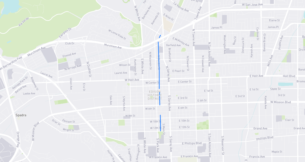 Map of Gordon Street in Los Angeles County, California