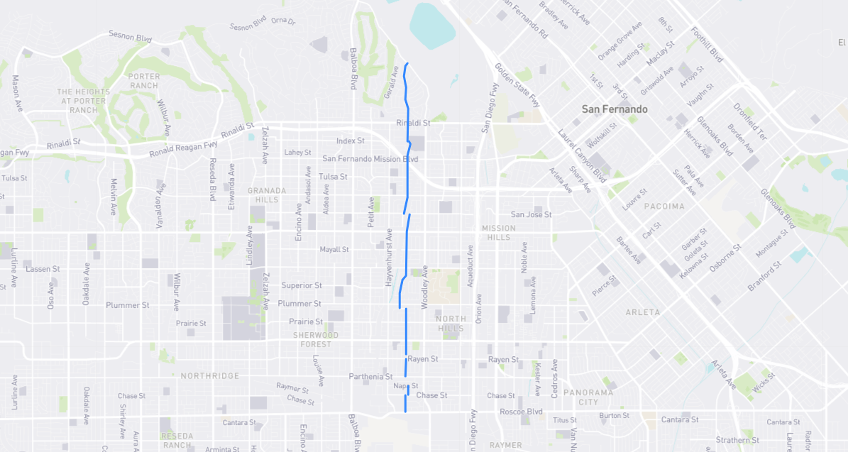 Map of Gothic Avenue in Los Angeles County, California