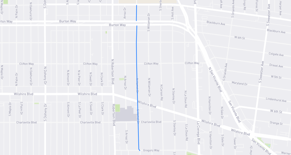 Map of Hamel Road in Los Angeles County, California