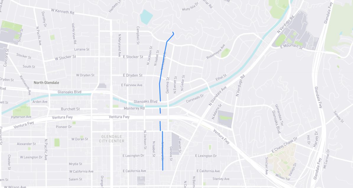 Map of Howard Street in Los Angeles County, California