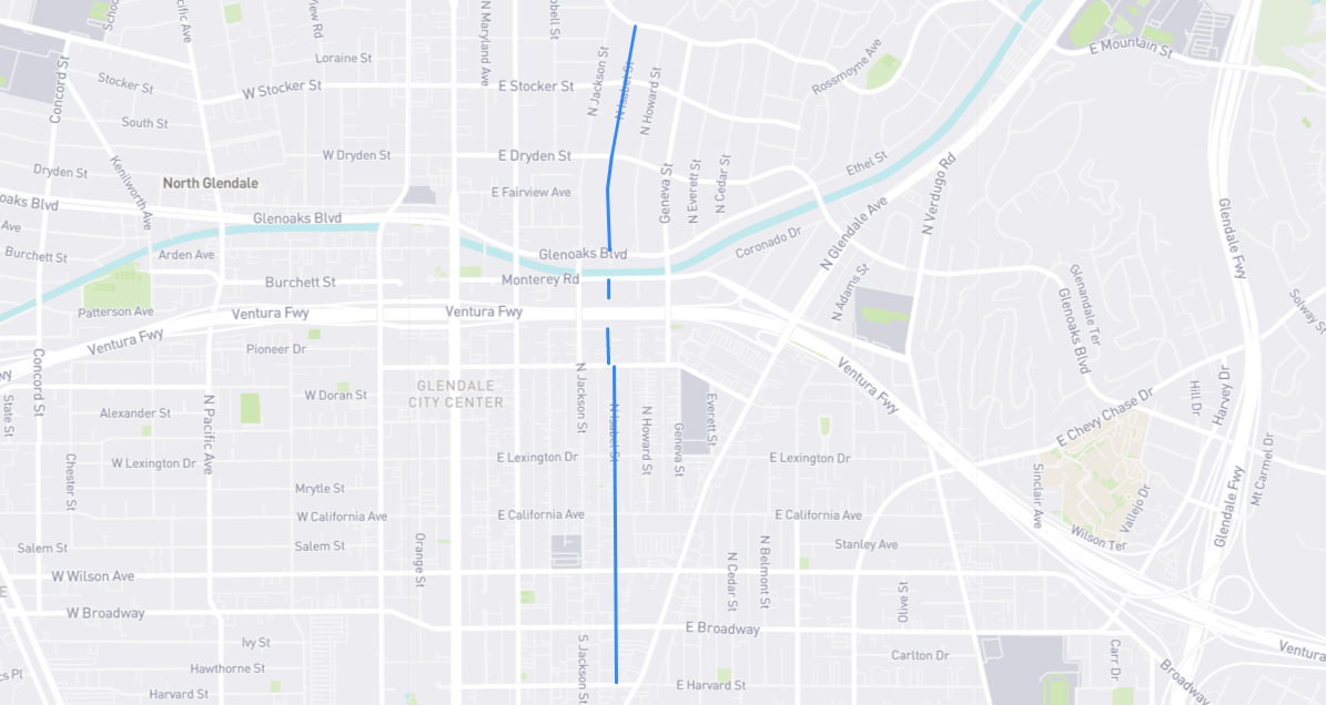 Map of Isabel Street in Los Angeles County, California