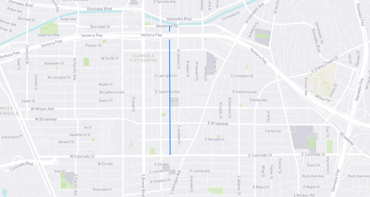 Map of Kenwood Street in Los Angeles County, California