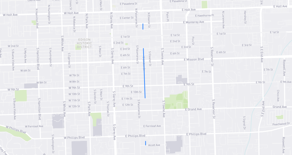 Map of Linden Street in Los Angeles County, California