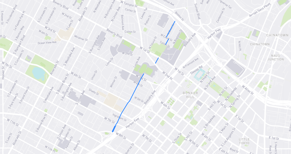 Map of N. Bixel Street in Los Angeles County, California