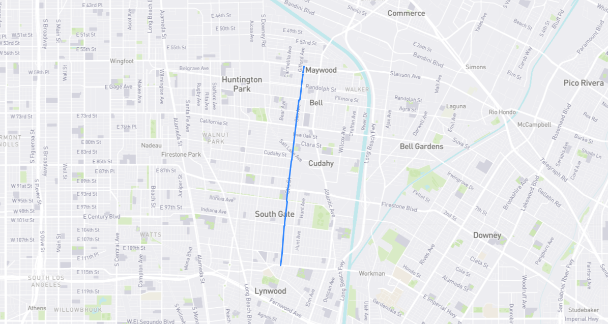 Map of Otis Street in Los Angeles County, California