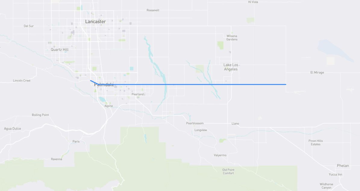 Map of Palmdale Boulevard in Los Angeles County, California
