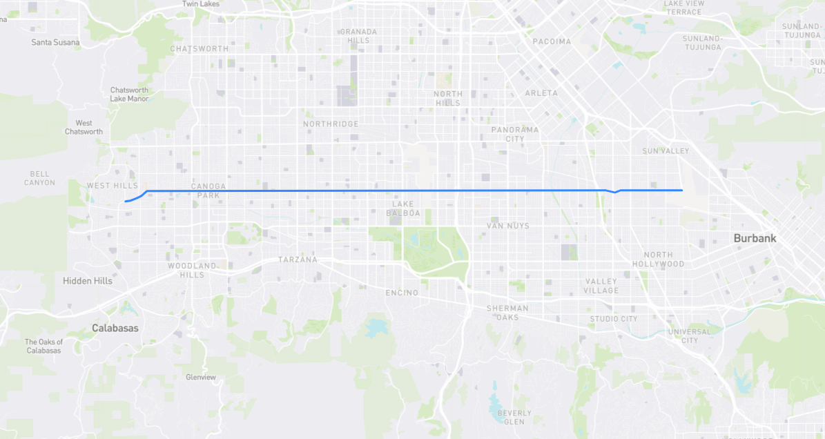Map of Sherman Way in Los Angeles County, California