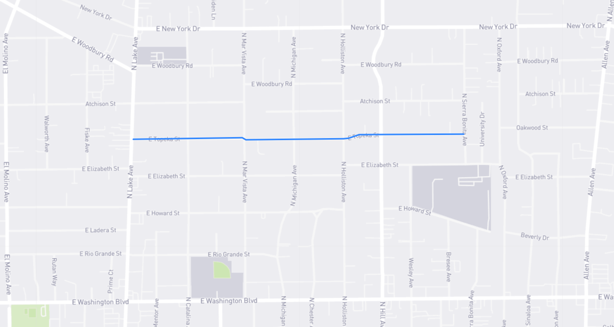 Map of Topeka Street in Los Angeles County, California