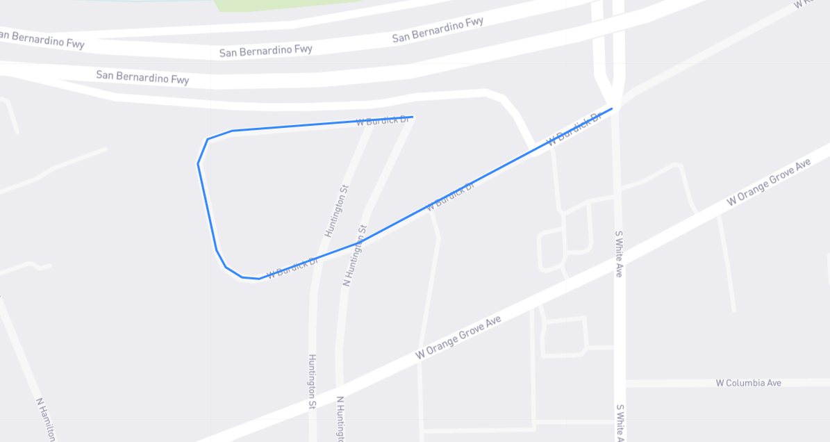 Map of W Burdick Dr in Los Angeles County, California