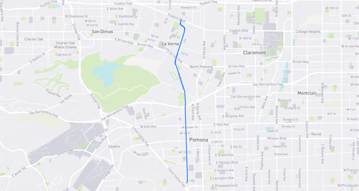 Map of White Avenue in Los Angeles County, California
