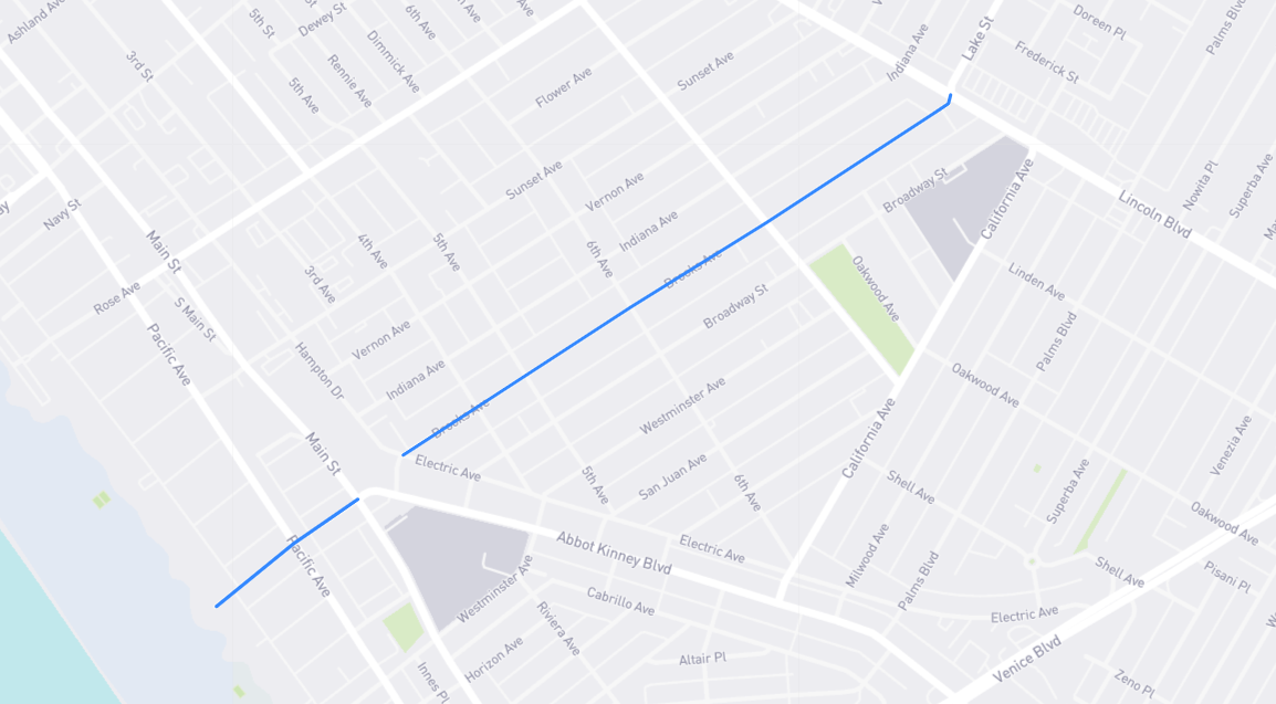 Map of Brooks Avenue in Los Angeles County, California