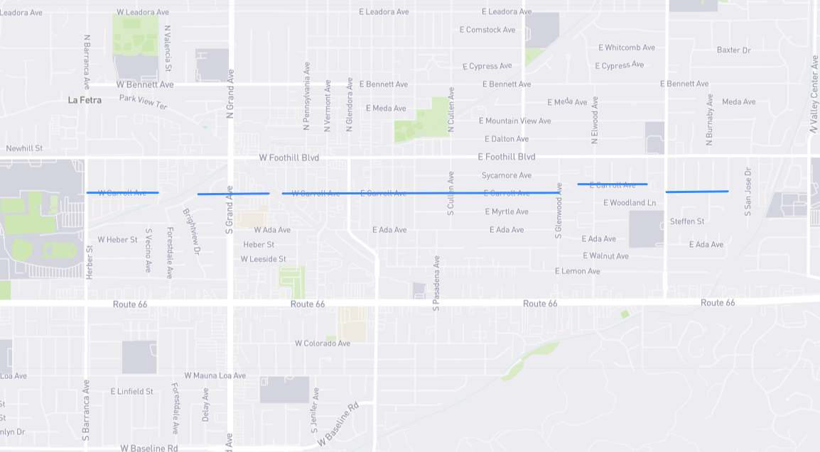 Map of Carroll Avenue in Los Angeles County, California