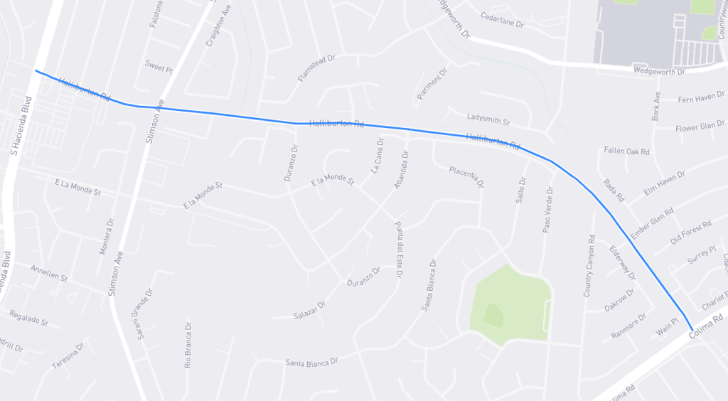 Halliburton Road L.A. Street Names