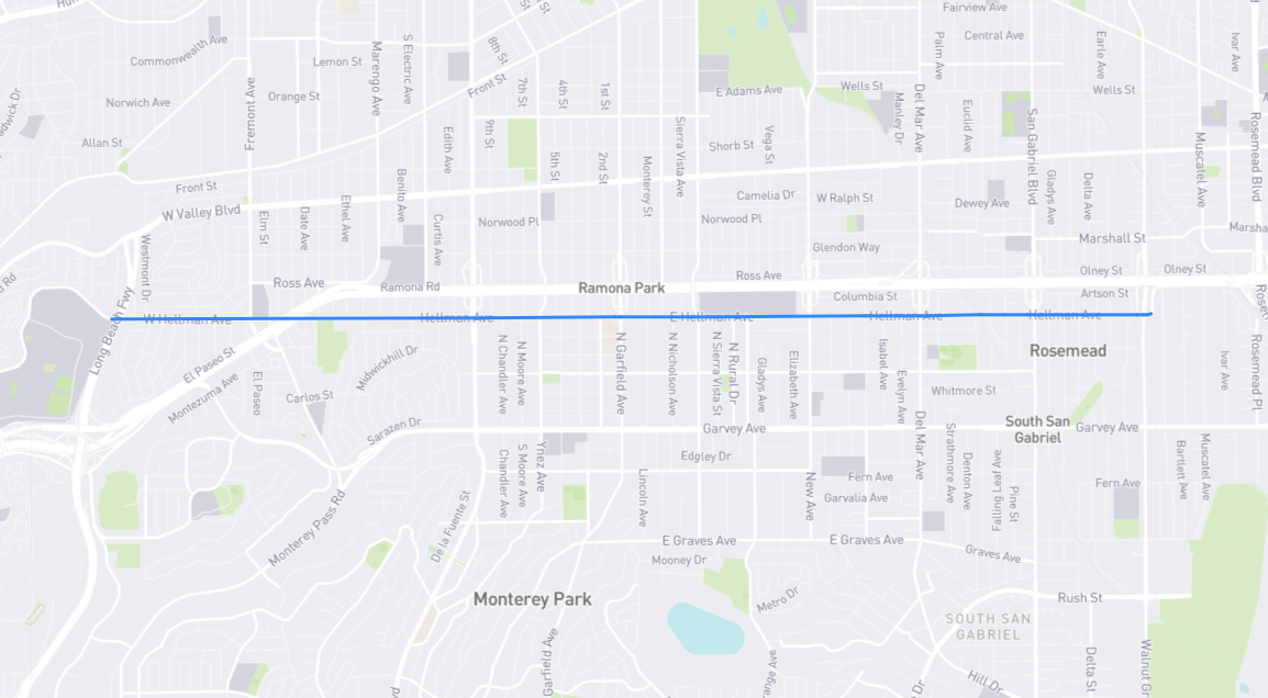 Map of Hellman Avenue in Los Angeles County, California