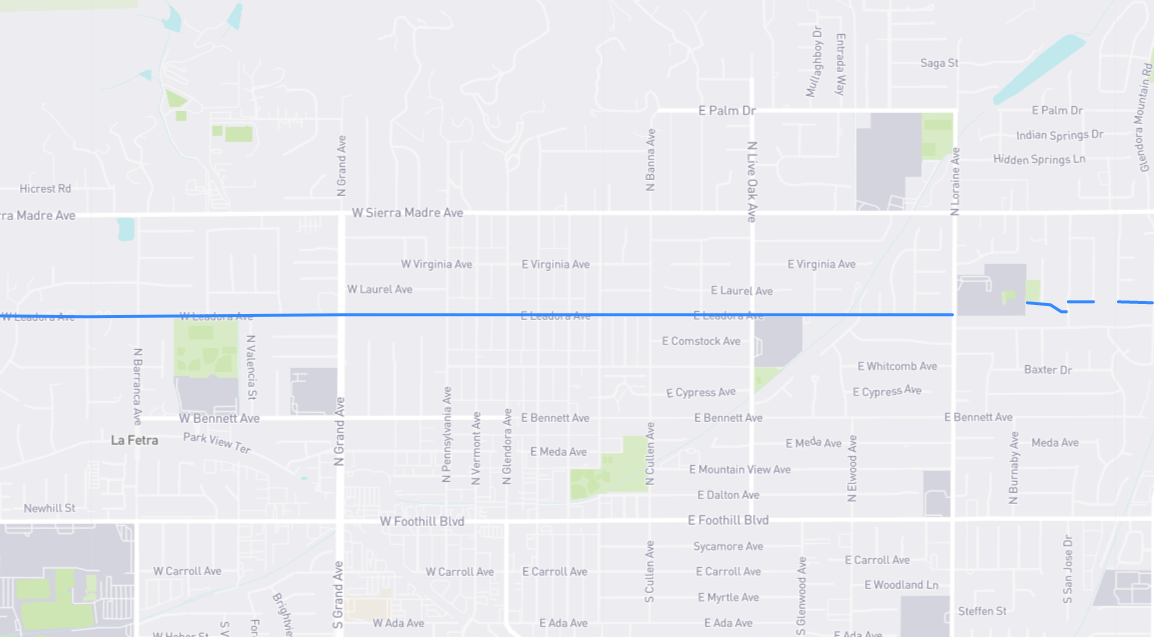 Map of Leadora Avenue in Los Angeles County, California