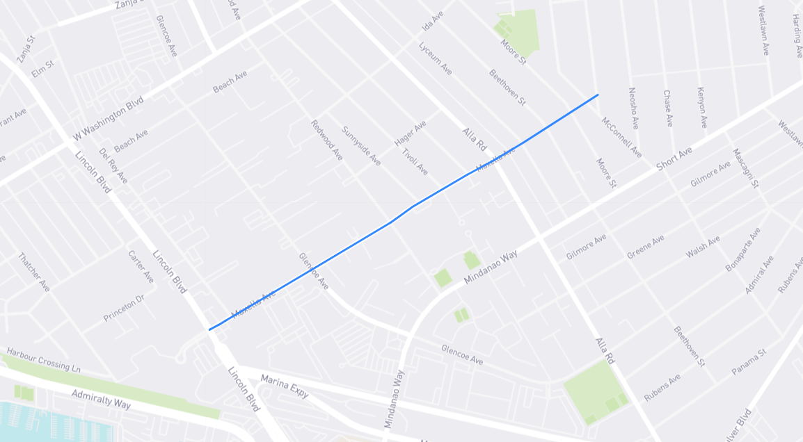 Map of Maxella Avenue in Los Angeles County, California