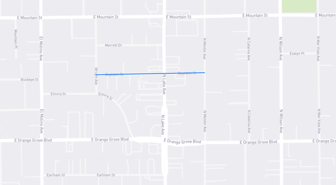 Map of Boylston Street in Los Angeles County, California
