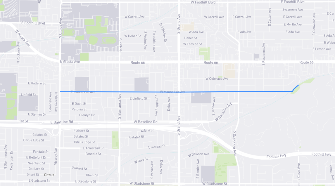 Map of Mauna Loa Avenue in Los Angeles County, California
