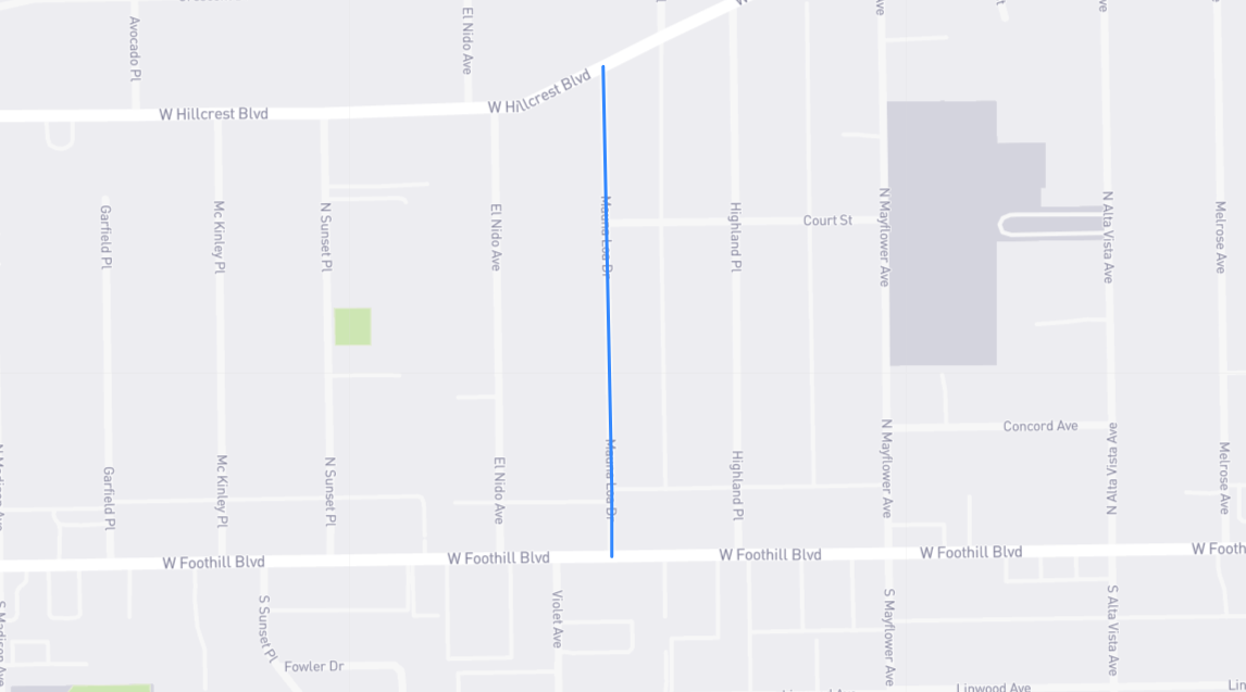 Map of Mauna Loa Drive in Los Angeles County, California