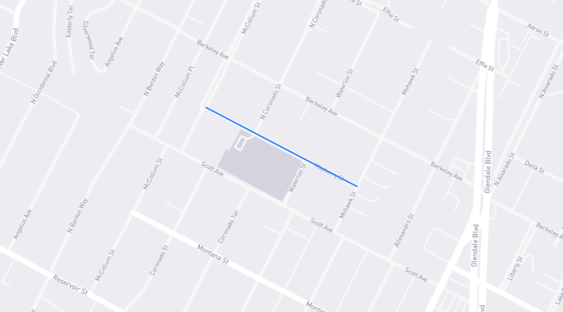 Map of Mayberry Street in Los Angeles County, California
