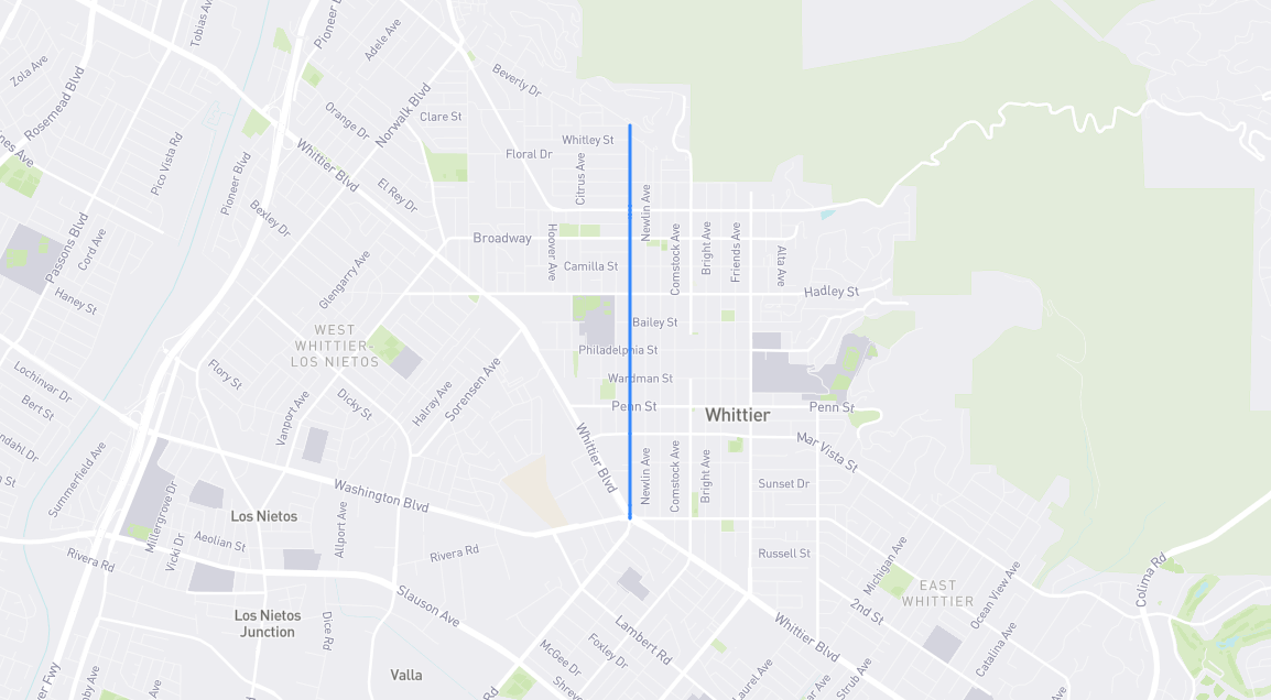 Map of Pickering Avenue in Los Angeles County, California
