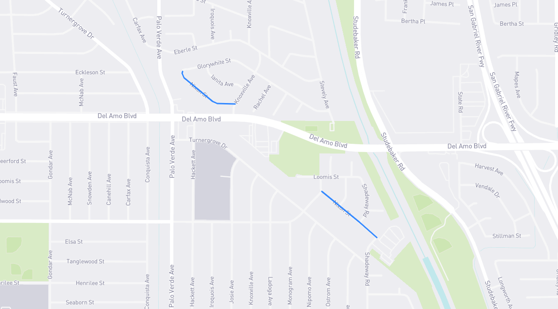 Map of Nixon Street in Los Angeles County, California
