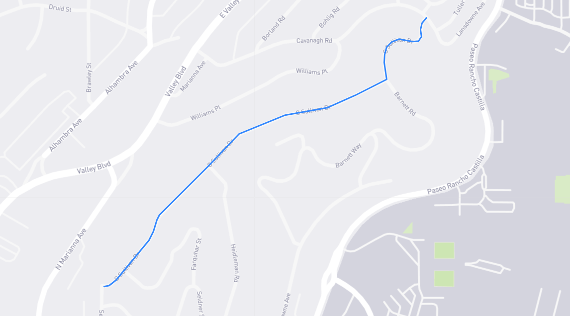 Map of O Sullivan Drive in Los Angeles County, California