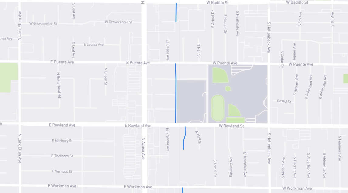 Map of Phillips Avenue in Los Angeles County, California
