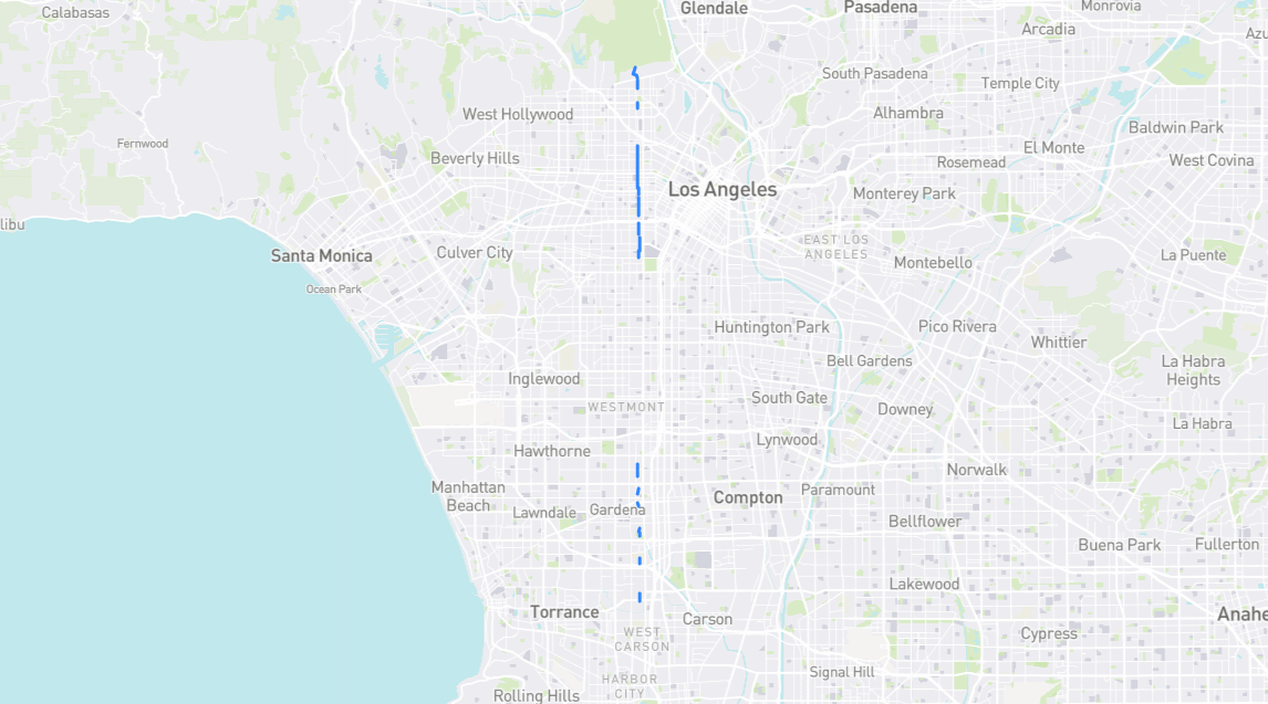 Map of Catalina Street in Los Angeles County, California