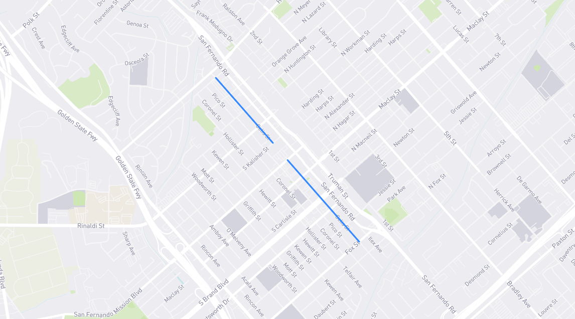 Map of Celis Street in Los Angeles County, California