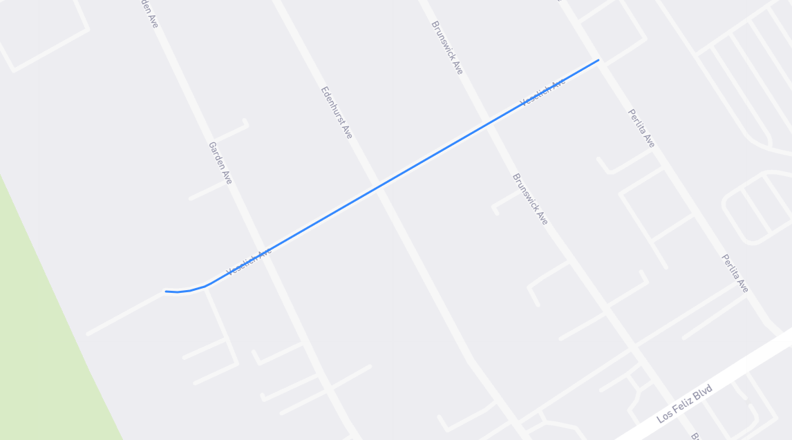 Map of Veselich Avenue in Los Angeles County, California