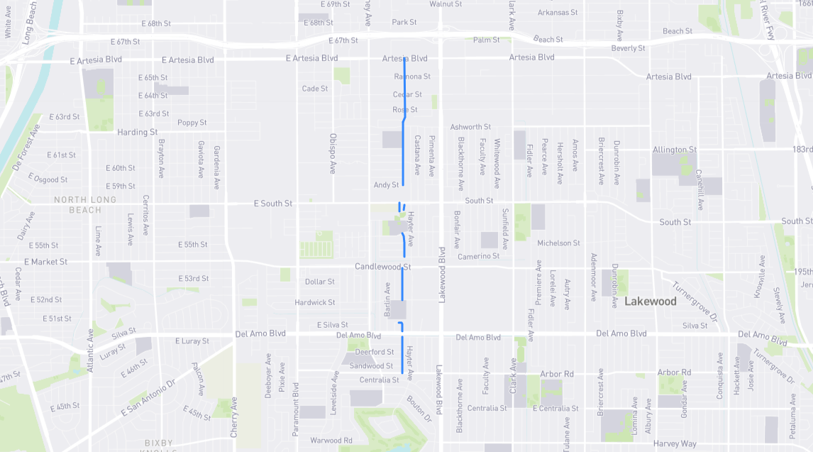 Map of Coke Avenue in Los Angeles County, California