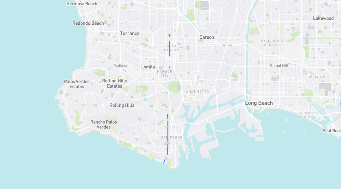 Map of Meyler Street in Los Angeles County, California
