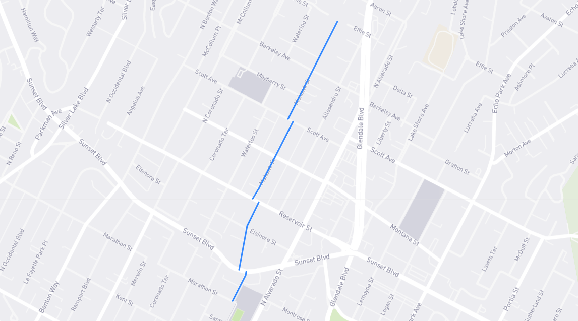 Map of Mohawk Street in Los Angeles County, California