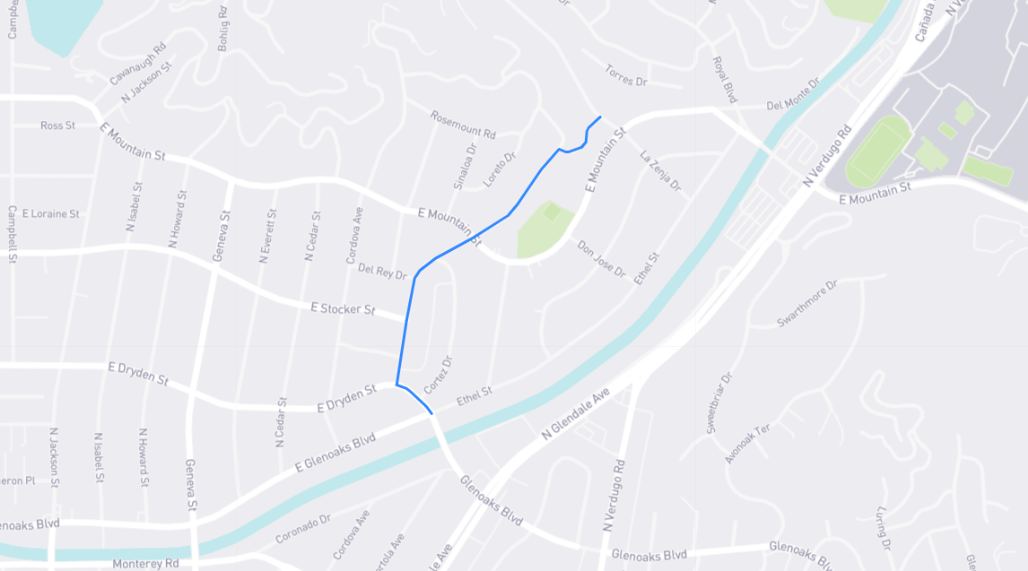 Map of Rossmoyne Avenue in Los Angeles County, California