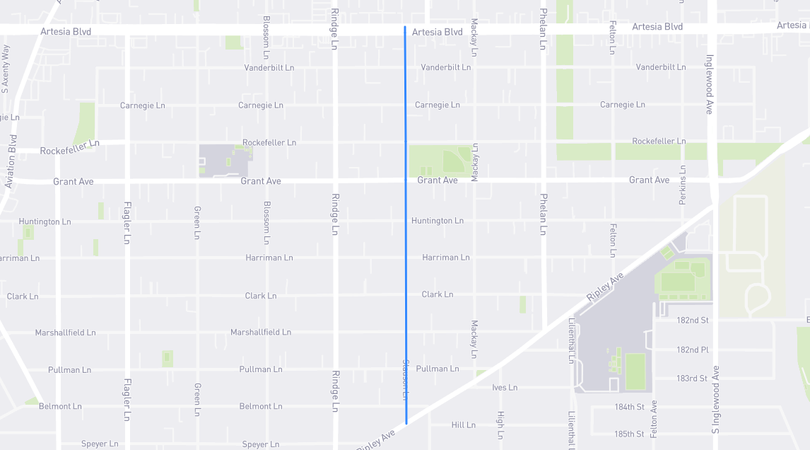 Map of Slauson Lane in Los Angeles County, California