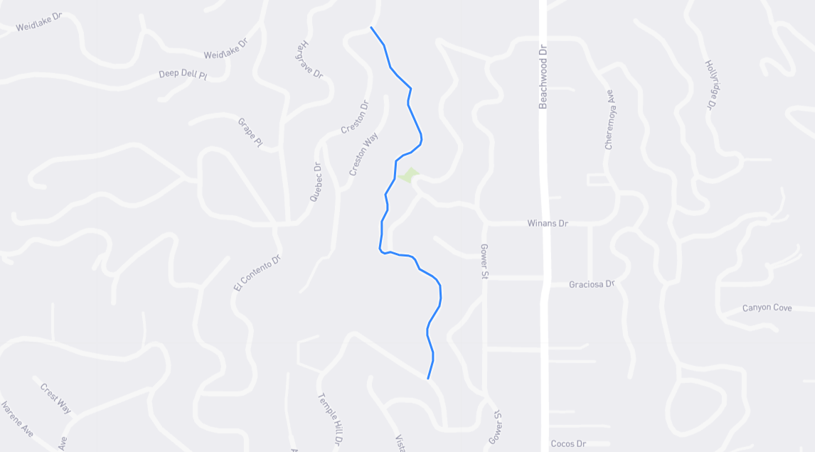 Map of Vasanta Way in Los Angeles County, California